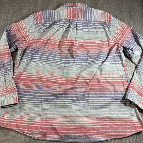 Toad & Co 100% Organic Cotton Women’s Button Down Southwestern Stripes Size XL - Picture 2 of 9